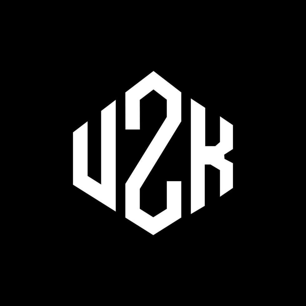 uzk-Buchstaben-Logo-Design mit Polygonform. uzk Polygon- und Würfelform-Logo-Design. uzk Sechseck-Vektor-Logo-Vorlage in weißen und schwarzen Farben. uzk-monogramm, geschäfts- und immobilienlogo. vektor