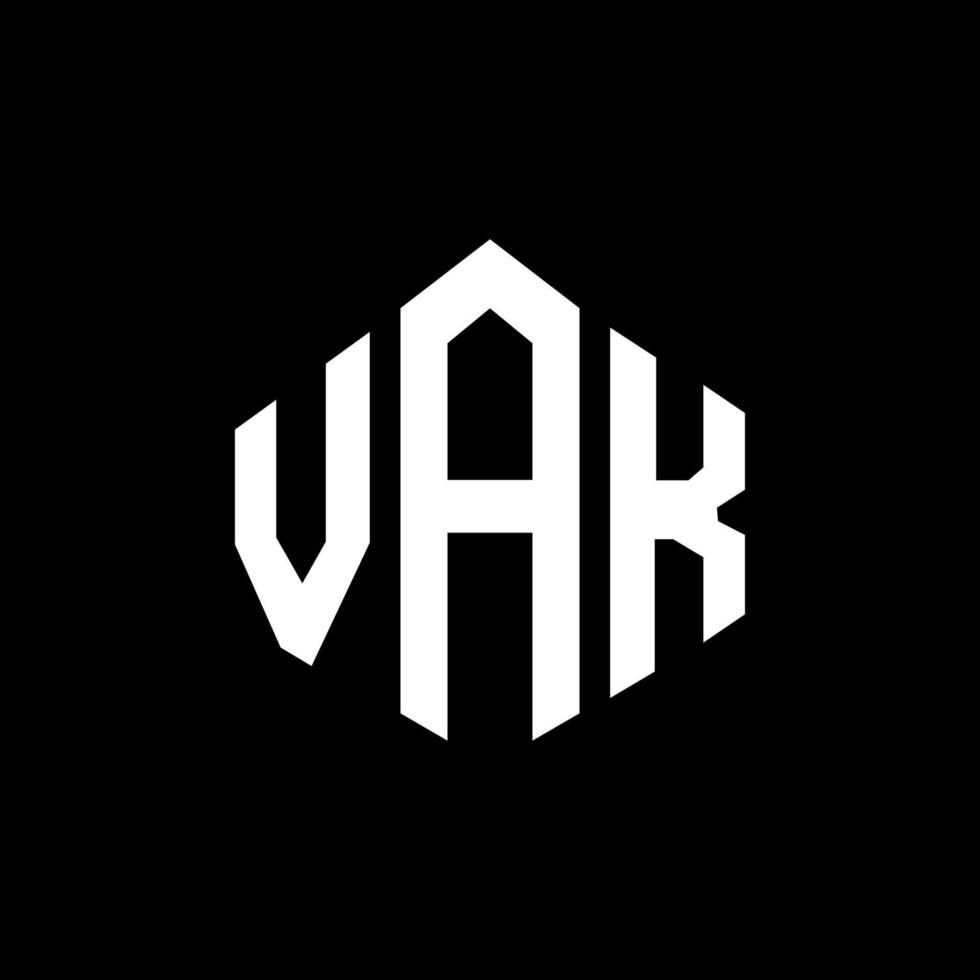 Vak-Buchstaben-Logo-Design mit Polygonform. Vak-Polygon- und Würfelform-Logo-Design. Vak Sechseck-Vektor-Logo-Vorlage in weißen und schwarzen Farben. vak-monogramm, geschäfts- und immobilienlogo. vektor