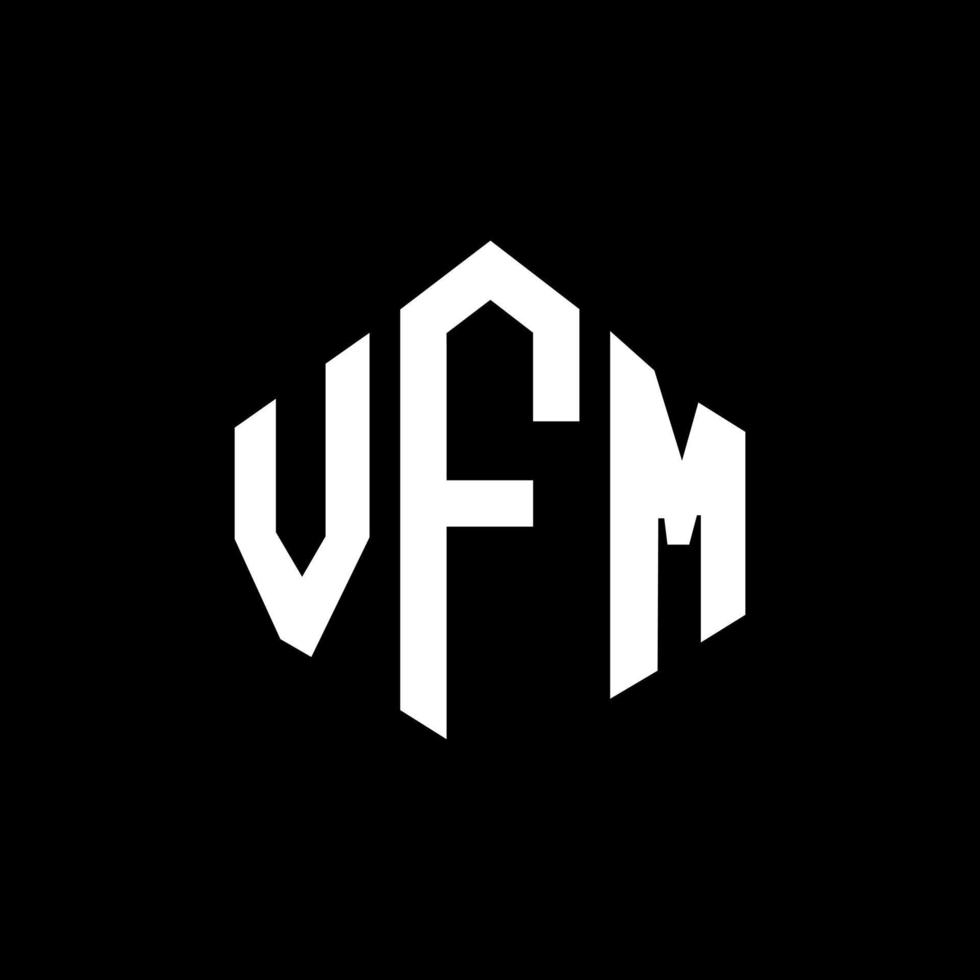 vfm-Brief-Logo-Design mit Polygonform. vfm Logo-Design in Polygon- und Würfelform. vfm Sechseck-Vektor-Logo-Vorlage in weißen und schwarzen Farben. vfm-Monogramm, Geschäfts- und Immobilienlogo. vektor