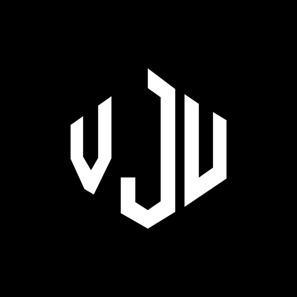 Vju-Brief-Logo-Design mit Polygonform. Vju Polygon- und Würfelform-Logo-Design. Vju Sechseck-Vektor-Logo-Vorlage in weißen und schwarzen Farben. vju-monogramm, geschäfts- und immobilienlogo. vektor
