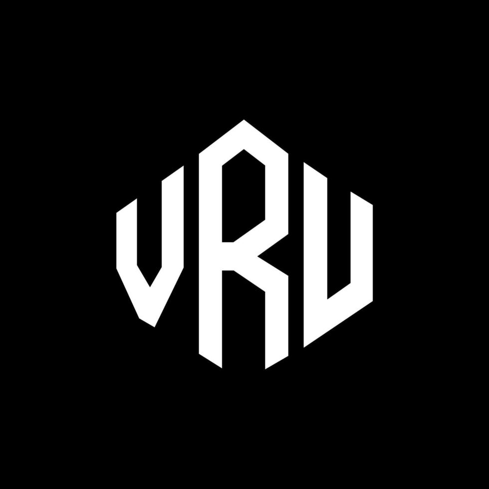 vru bokstavslogotypdesign med polygonform. vru polygon och kubform logotypdesign. vru hexagon vektor logotyp mall vita och svarta färger. vru monogram, affärs- och fastighetslogotyp.