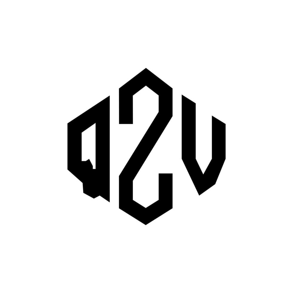 qzv-Buchstaben-Logo-Design mit Polygonform. qzv Polygon- und Würfelform-Logo-Design. qzv Sechseck-Vektor-Logo-Vorlage in weißen und schwarzen Farben. qzv monogramm, geschäfts- und immobilienlogo. vektor