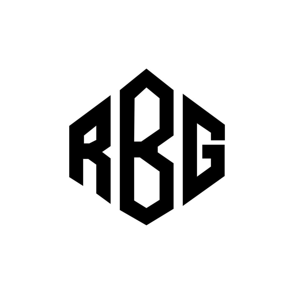 rbg brev logotyp design med polygon form. rbg polygon och kub form logotyp design. rbg hexagon vektor logotyp mall vita och svarta färger. rbg monogram, affärs- och fastighetslogotyp.