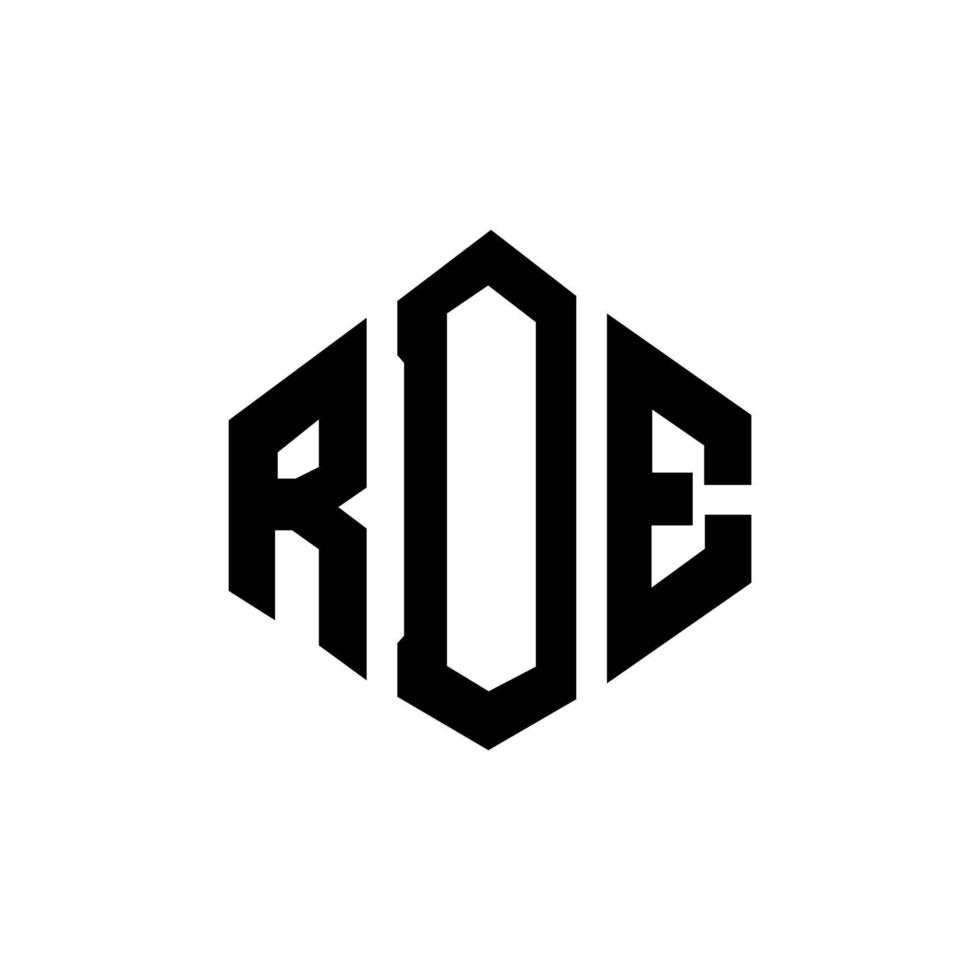 rde-Buchstaben-Logo-Design mit Polygonform. rde Logo-Design in Polygon- und Würfelform. rde Sechseck-Vektor-Logo-Vorlage in weißen und schwarzen Farben. rde monogramm, geschäfts- und immobilienlogo. vektor
