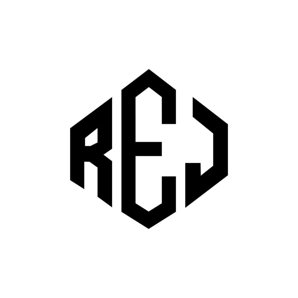 rej-Buchstaben-Logo-Design mit Polygonform. rej Logo-Design in Polygon- und Würfelform. rej Sechseck-Vektor-Logo-Vorlage in weißen und schwarzen Farben. rej monogramm, geschäfts- und immobilienlogo. vektor