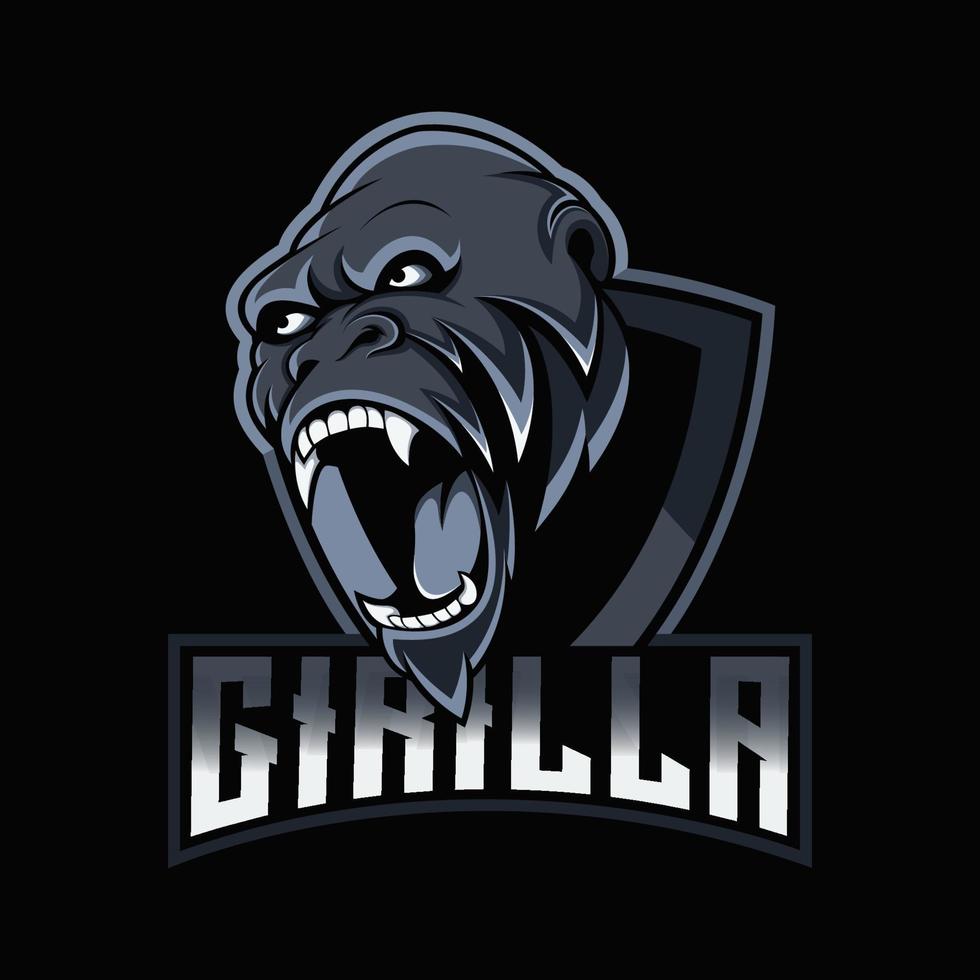 gorilla maskottchen bestes logo design gute verwendung für symbol identitätsemblem abzeichen und mehr vektor