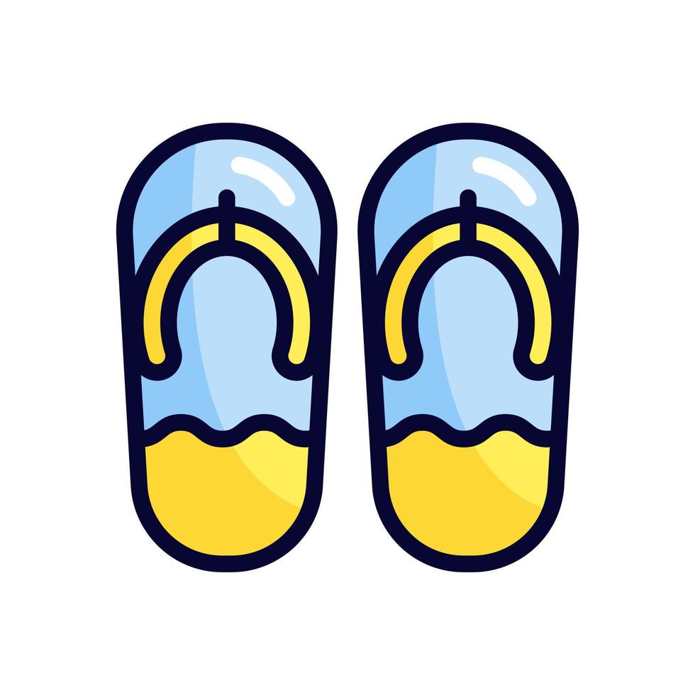 Flip Flops gefülltes Linienstil-Symbol. Vektorillustration für Grafikdesign, Website, App vektor