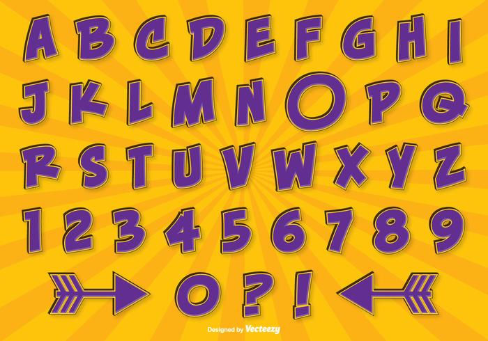 Comic-Stil Alphabet Set vektor