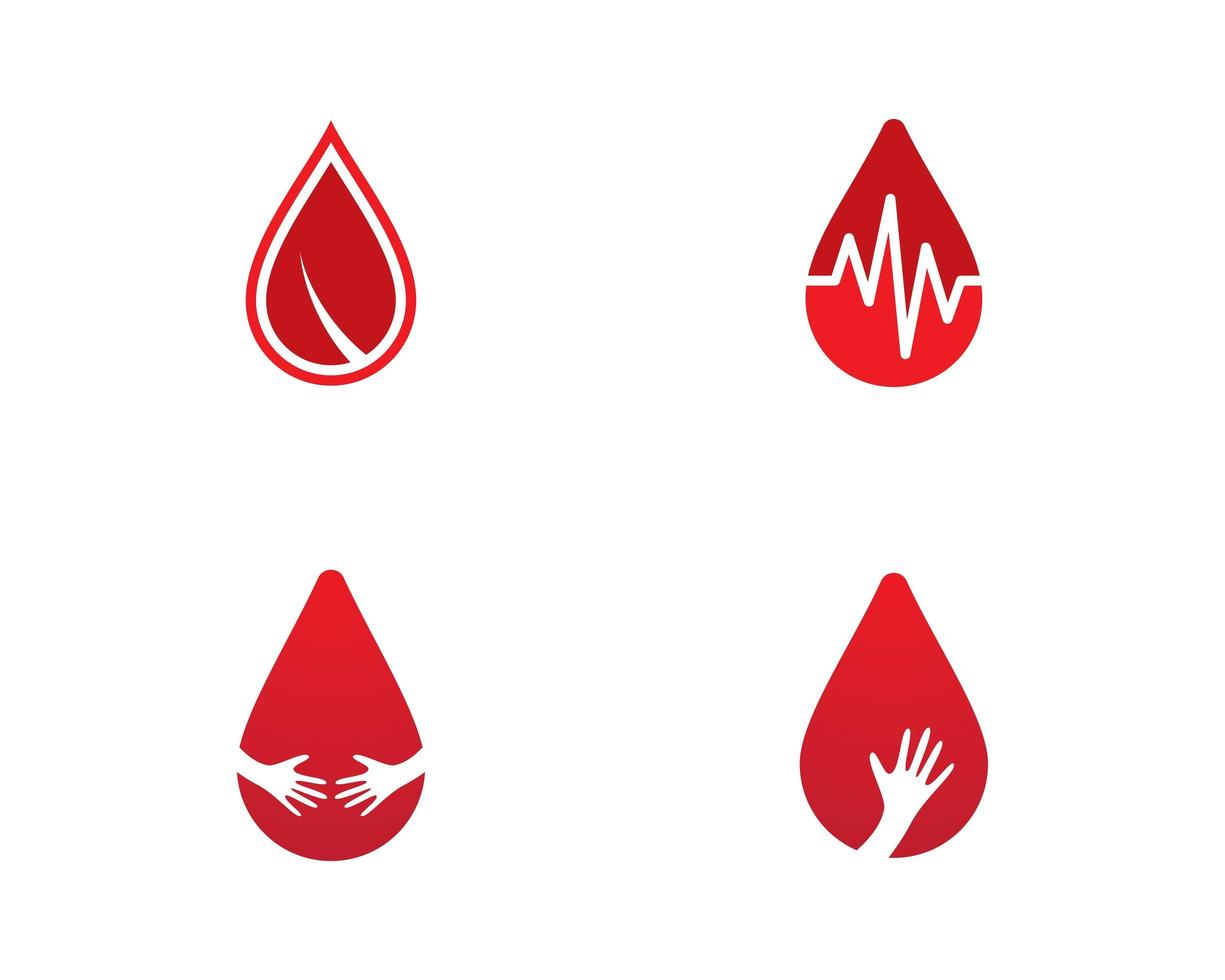 Blutstropfen-Logo-Set vektor