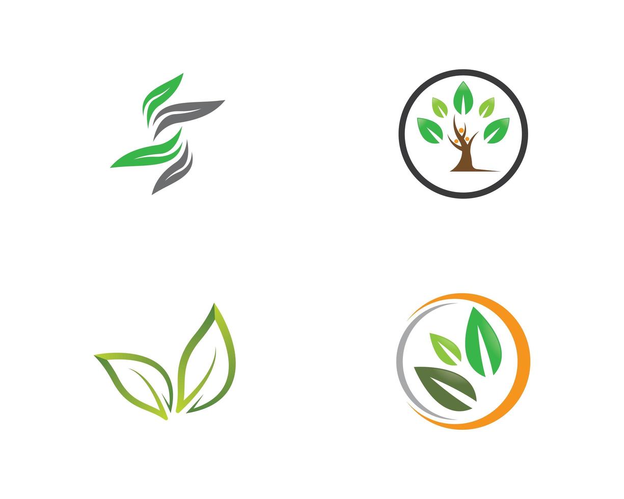 ekologi logotyp ikoner set vektor