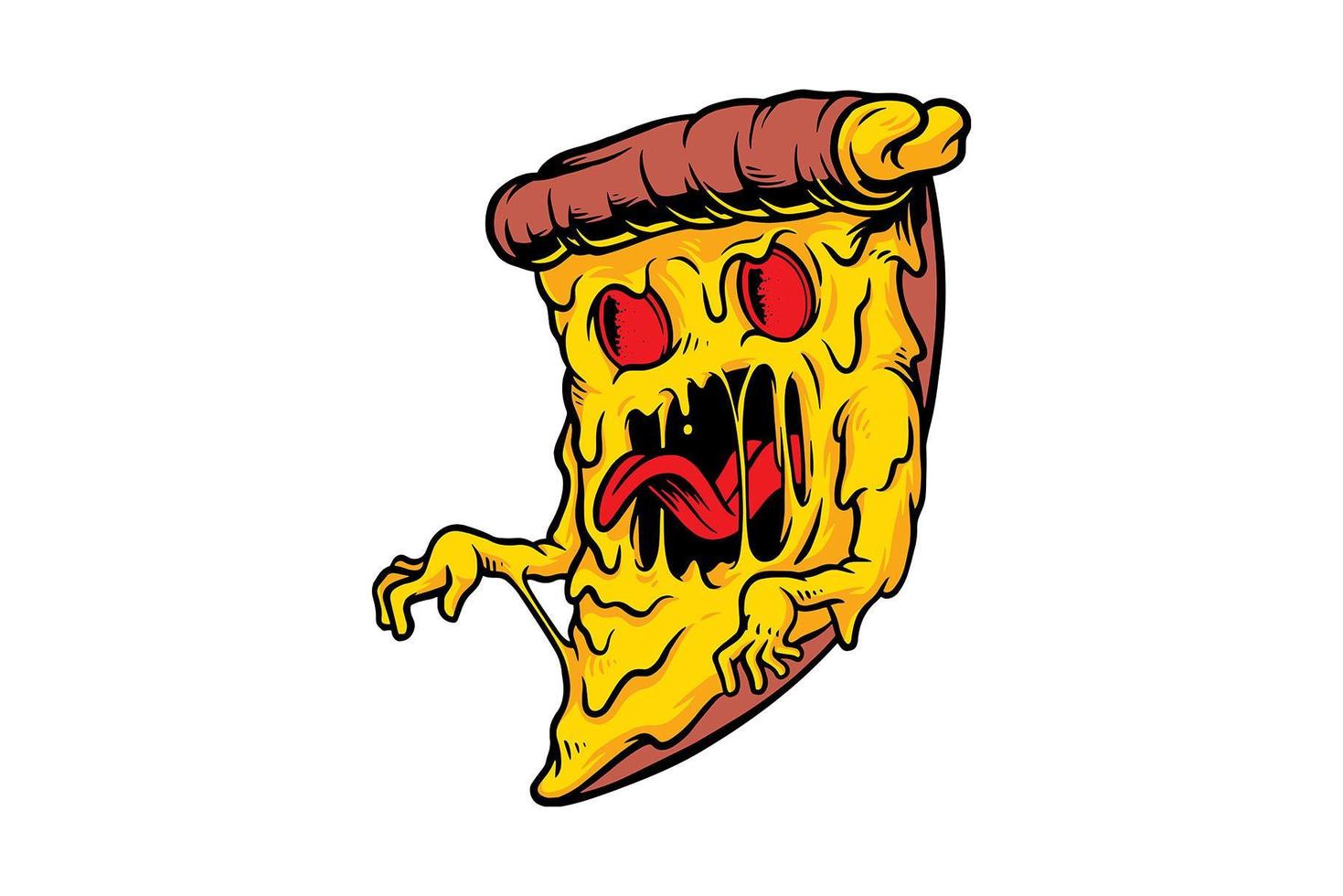 pizza monster ritning vektor