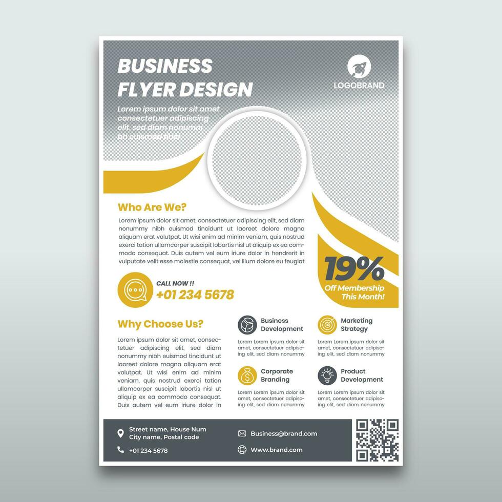 modern gyllene business flyer mall vektor