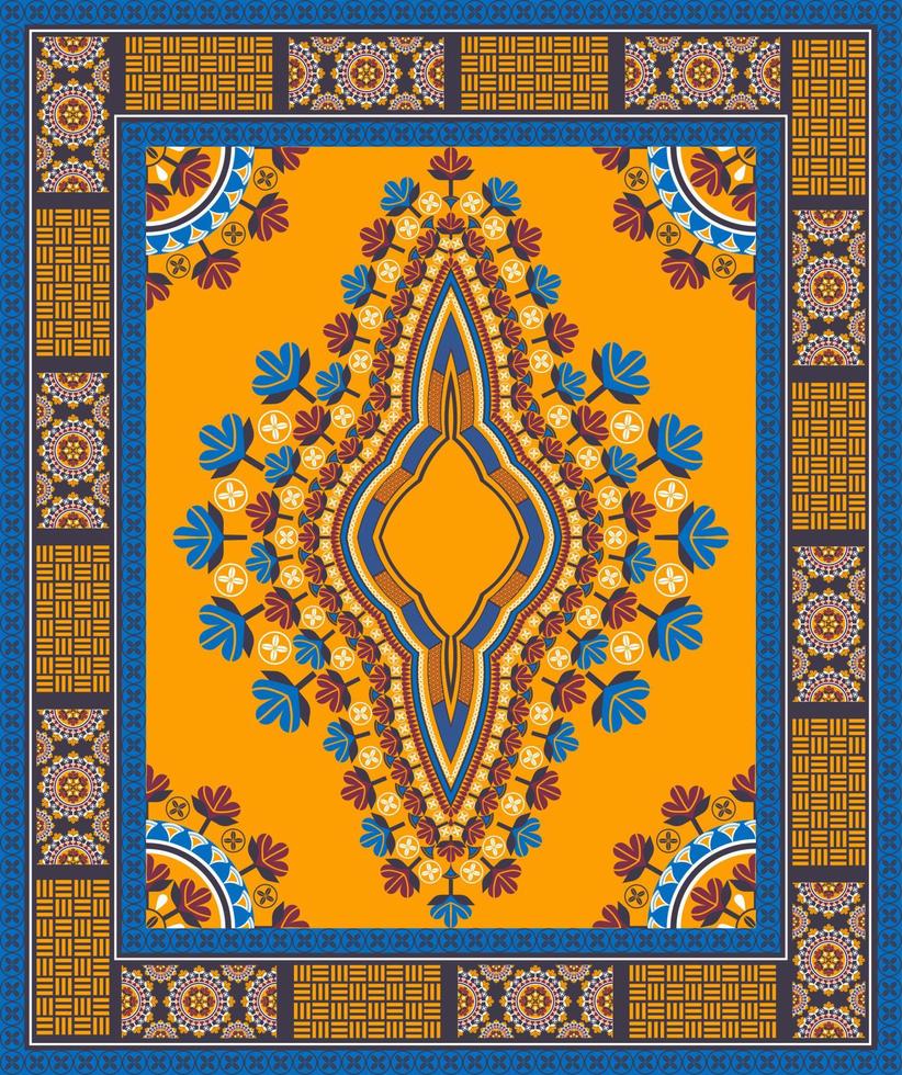 etniska västafrikanska dashiki traditionella färgglada mönster bakgrund. tribal konst skjortor mode. halsbroderiornament. vektor