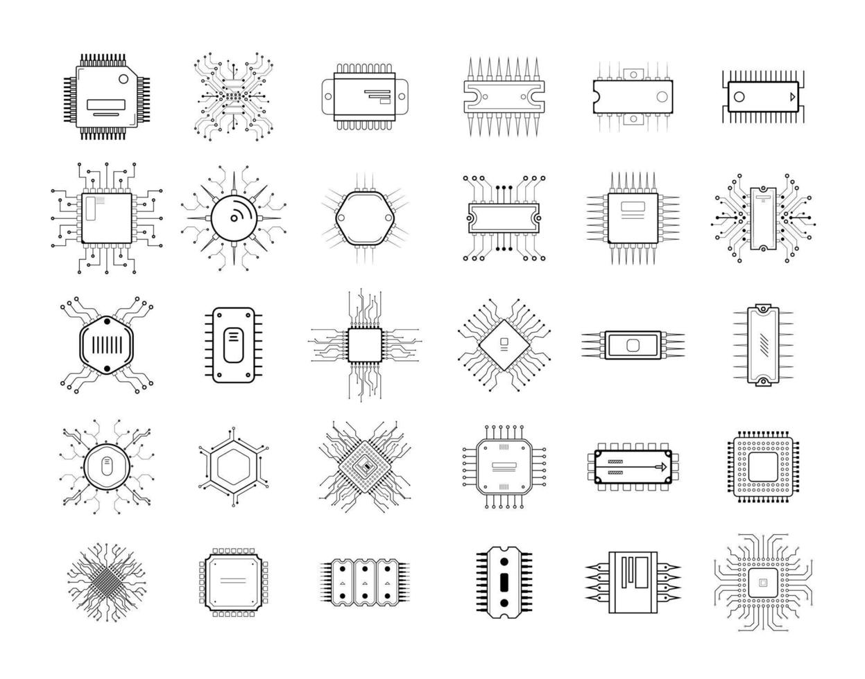 Sammlung von linearen Mikroschaltungen vektor