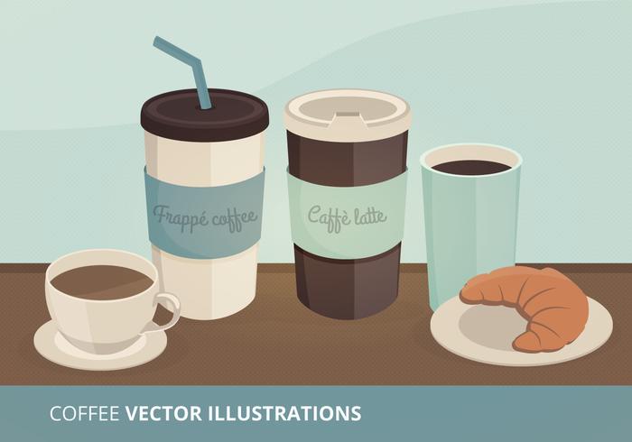 Kaffe vektor illustrationer