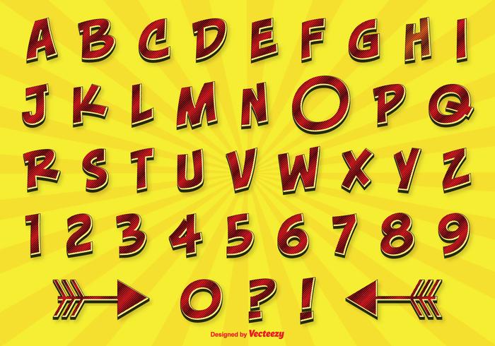 Comic-Stil Alphabet Set vektor