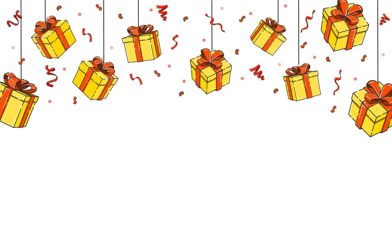 fallande presentförpackningar, häng presentförpackningar. alla hjärtans dag fira. god jul och gott nytt år fira vektor