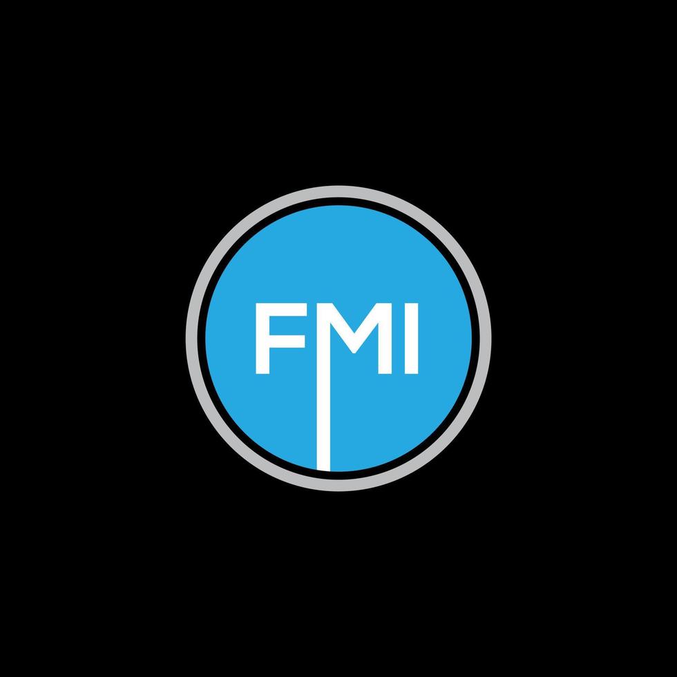 fmi brev logotyp design på svart bakgrund. fmi kreativa initialer brev logotyp koncept. fmi bokstavsdesign. vektor