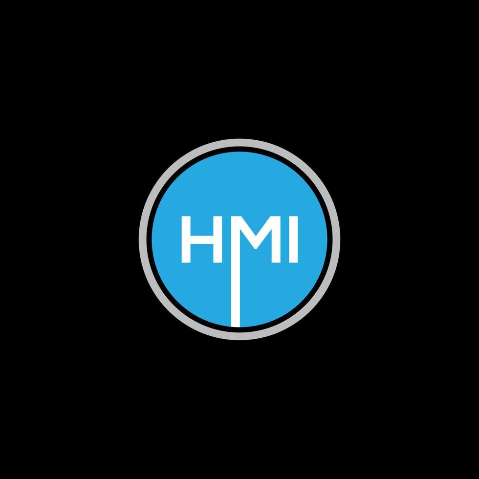 hmi brev logotyp design på svart bakgrund. hmi kreativa initialer brev logotyp koncept. hmi bokstavsdesign. vektor