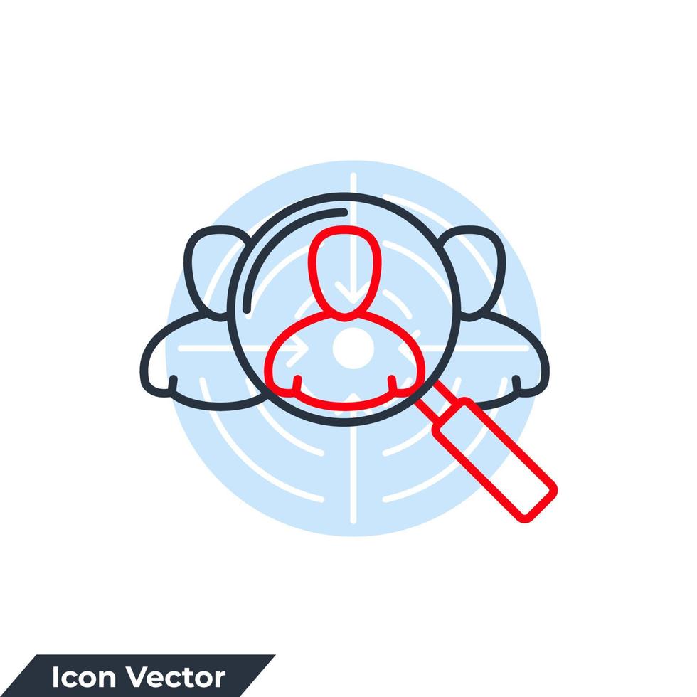 utbildning ikon logotyp vektorillustration. förstoringsglas med mänsklig symbol mall för grafik och webbdesign samling vektor