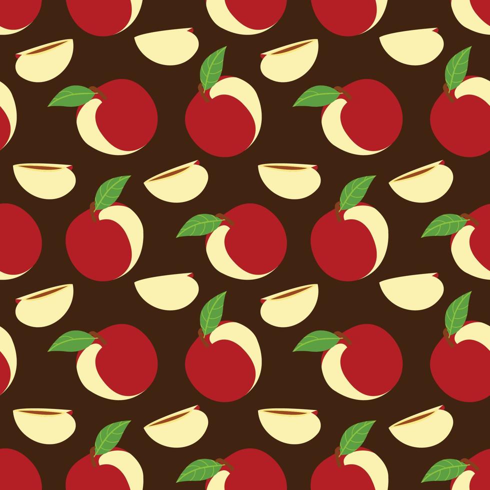 Vektorsommermuster mit Apfel und Blättern. nahtloses Texturdesign. nahtloses Muster-Textur-Design. vektor
