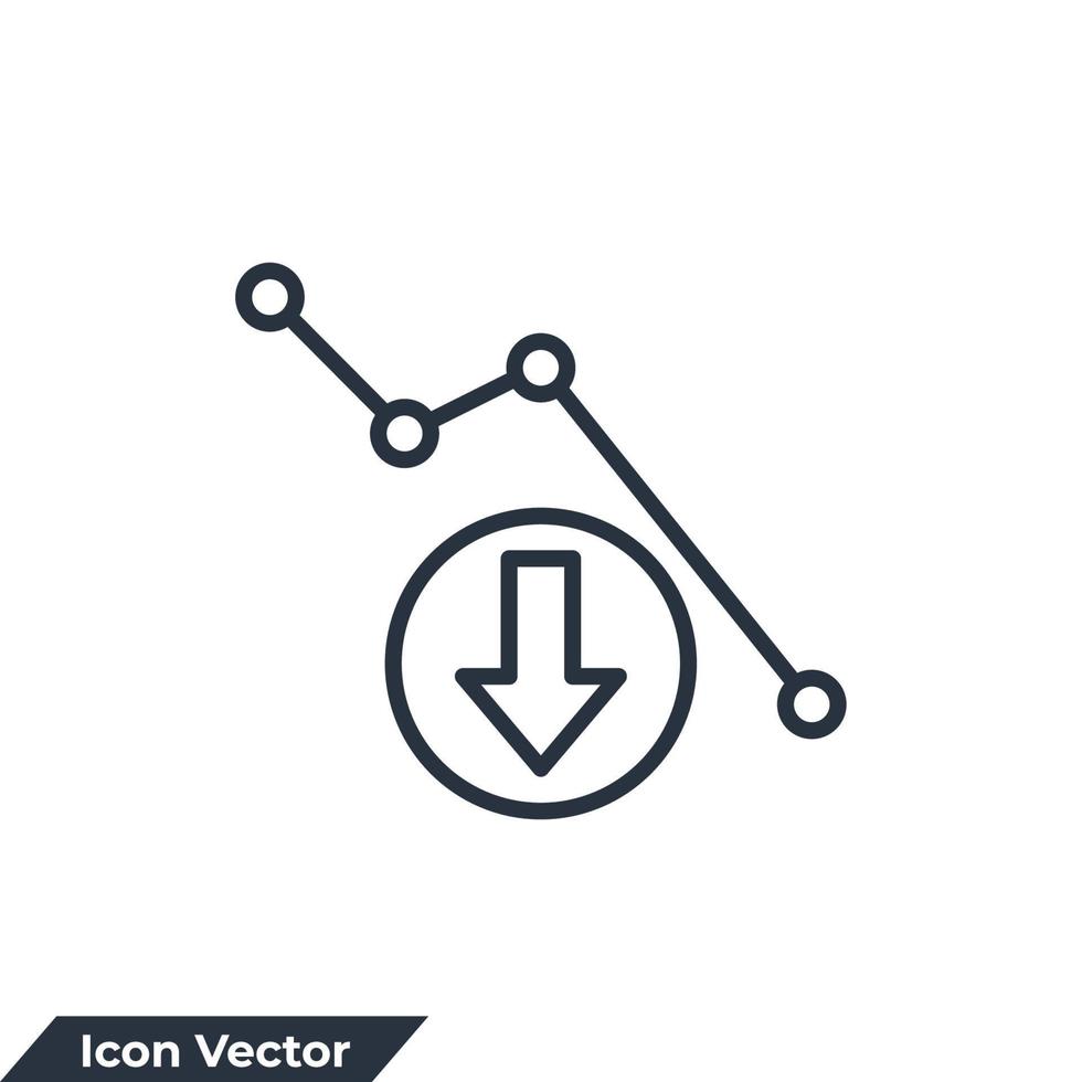Symbol-Logo-Vektor-Illustration verringern. Zinssatz-Finanzsymbolvorlage für Grafik- und Webdesign-Sammlung vektor