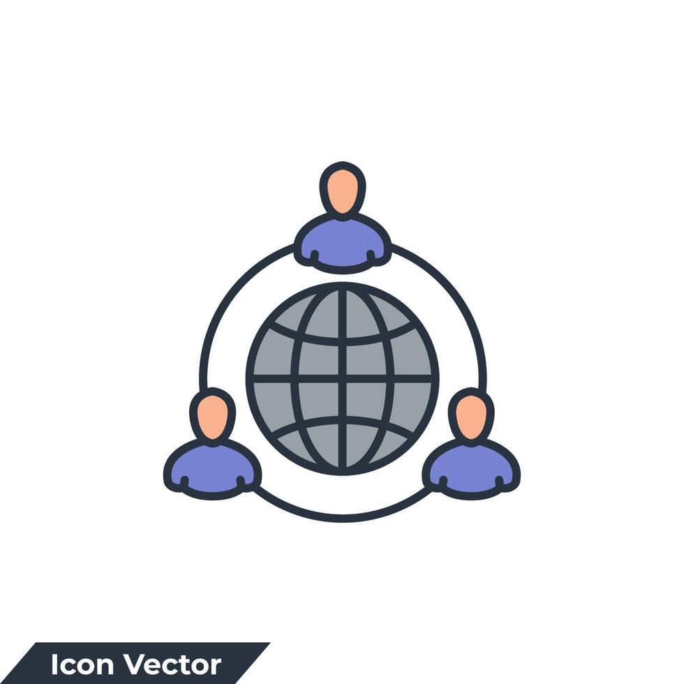 Symbol-Logo-Vektor-Illustration auslagern. Outsourcing-Symbolvorlage für Grafik- und Webdesign-Sammlung vektor