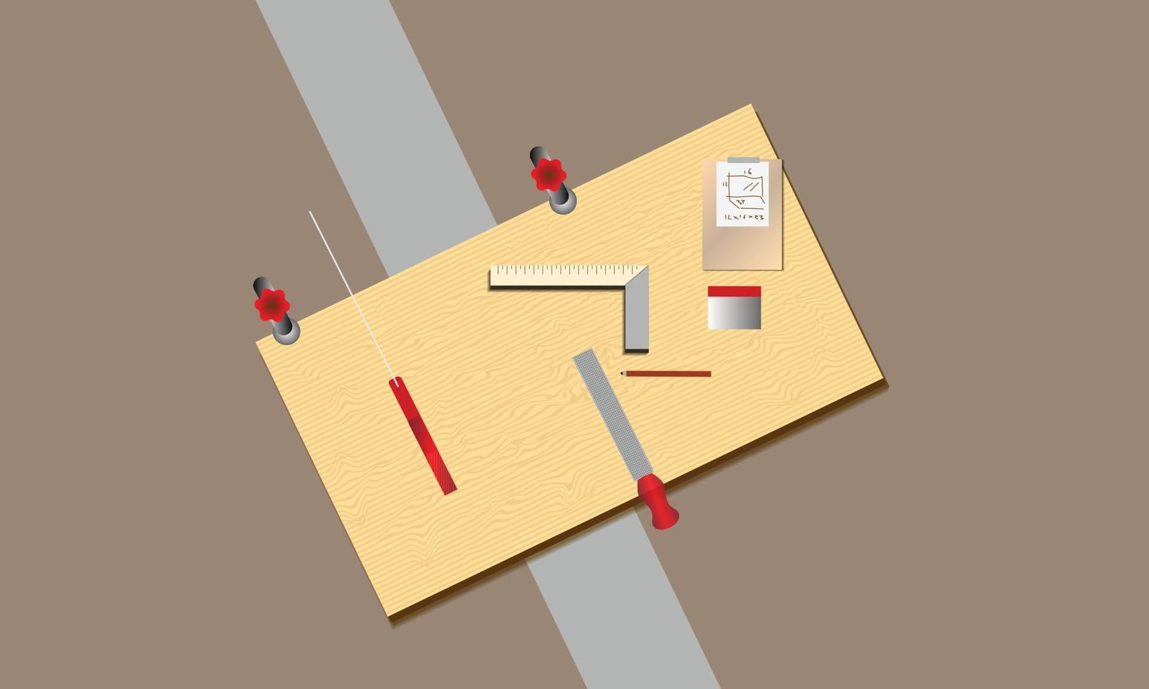 trä arbetsverktyg vektor illustration