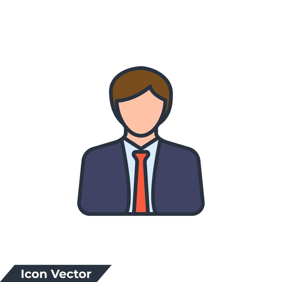 affärsman ikon logotyp vektorillustration. användarsymbol mall för grafik och webbdesign samling vektor
