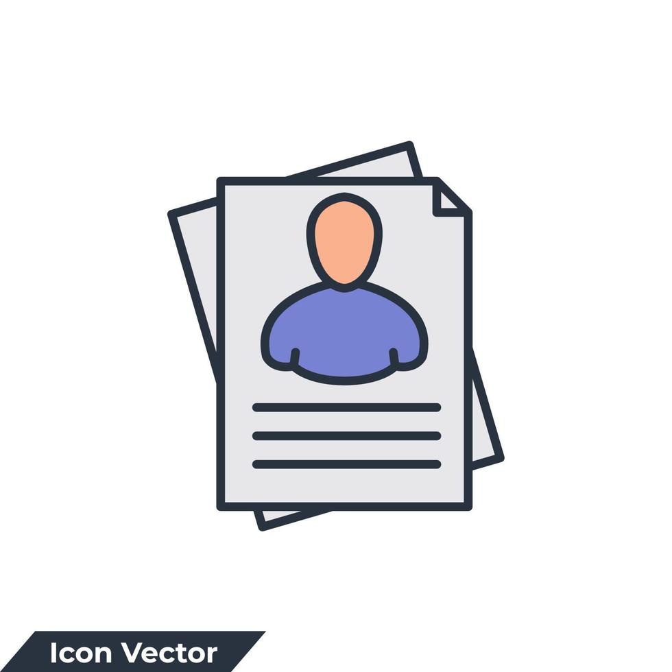 CV ikon logotyp vektorillustration. portfölj symbol mall för grafik och webbdesign samling vektor