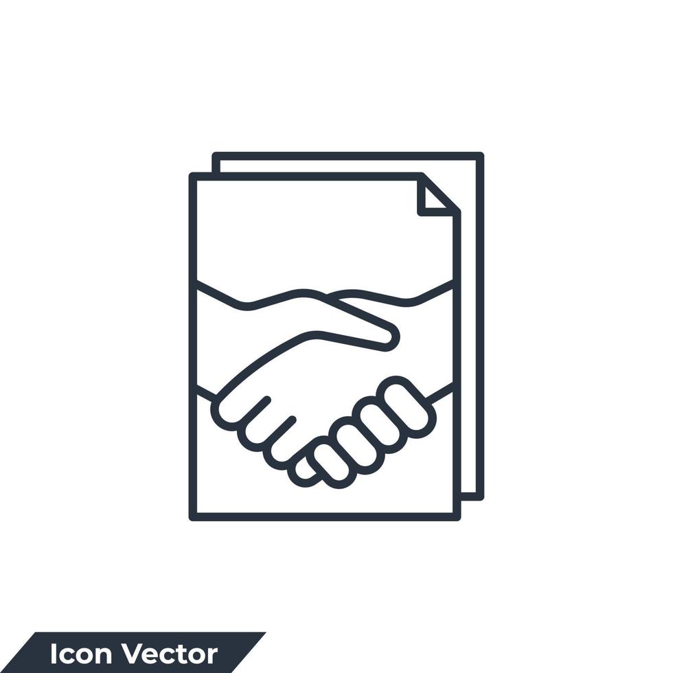 Vertrag-Symbol-Logo-Vektor-Illustration. Handshake-Symbolvorlage für Geschäftsverträge für Grafik- und Webdesign-Sammlung vektor
