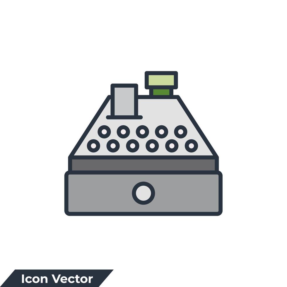 Registrierkasse-Symbol-Logo-Vektor-Illustration. Kassierer-Symbolvorlage für Grafik- und Webdesign-Sammlung vektor