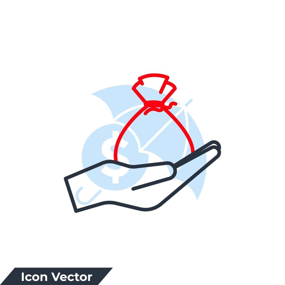 Geldsack-Symbol-Logo-Vektor-Illustration. Finanzsymbolvorlage für Grafik- und Webdesign-Sammlung vektor