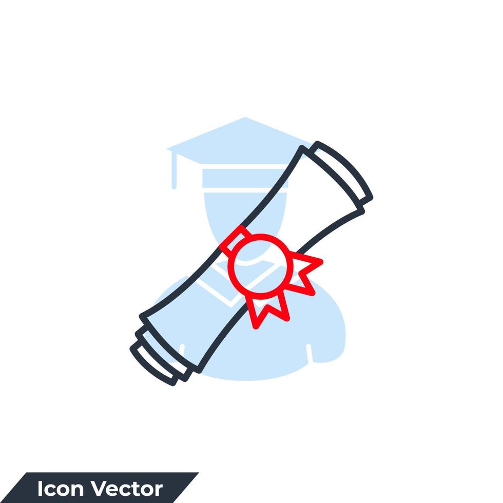 Diplom-Symbol-Logo-Vektor-Illustration. zertifikatsymbolvorlage für grafik- und webdesignsammlung vektor