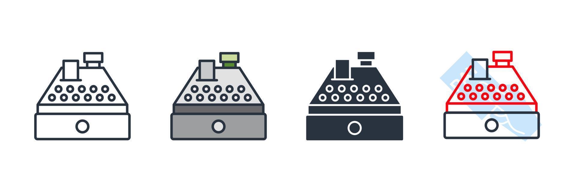 Registrierkasse-Symbol-Logo-Vektor-Illustration. Kassierer-Symbolvorlage für Grafik- und Webdesign-Sammlung vektor