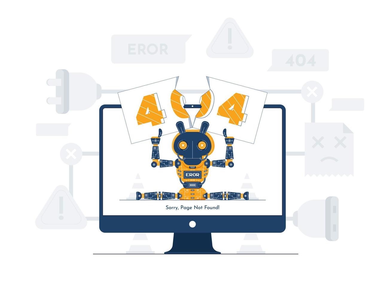 404-Fehlerseite nicht gefunden Konzeptillustration vektor