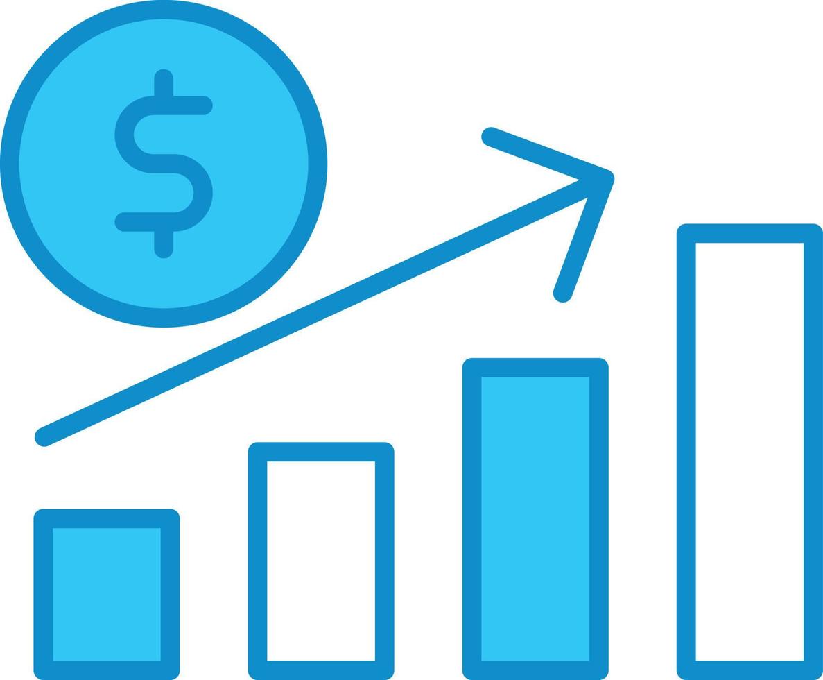 Wachstumslinie blau ausgefüllt vektor