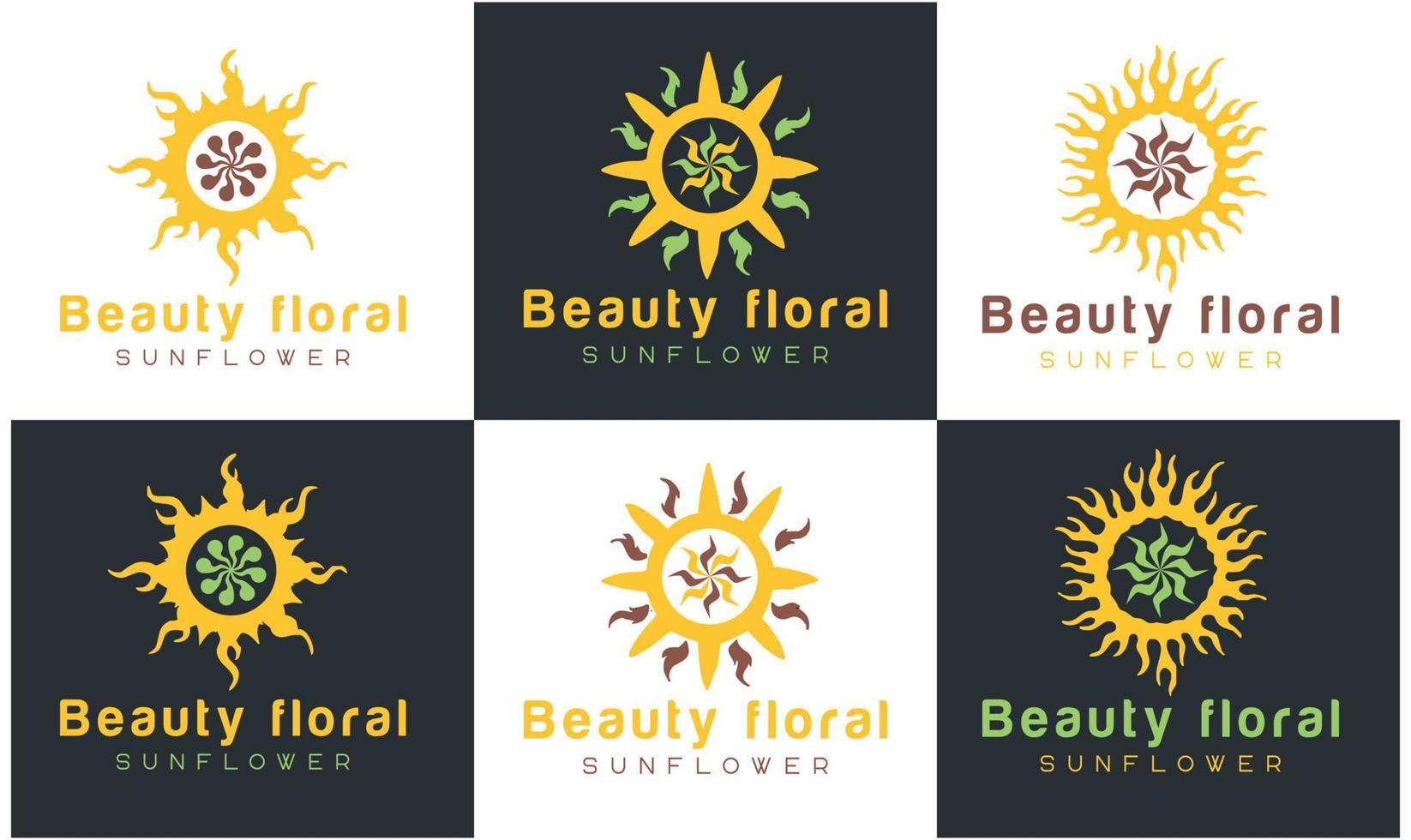 sonnenblumenlogo, sonnenstrahlen business logo design vektorvorlage vektor