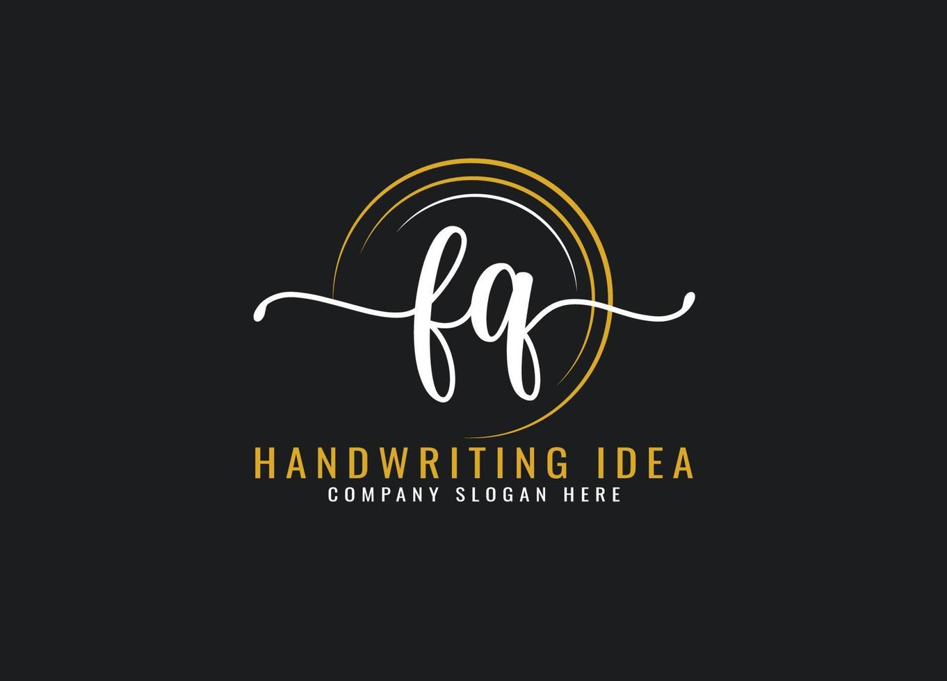 anfängliches fq-Buchstaben-Handschrift-Logo-Design vektor