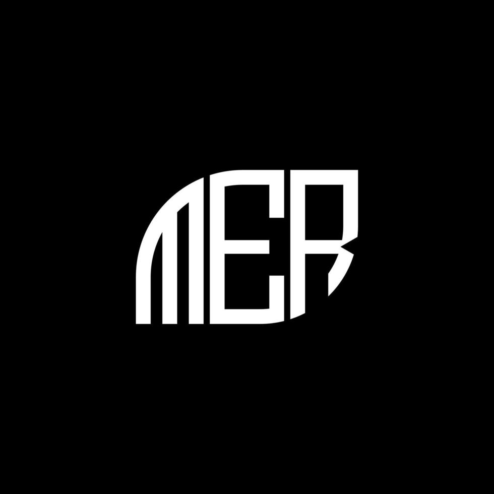 Mer-Brief-Logo-Design auf schwarzem Hintergrund. mer kreative Initialen schreiben Logo-Konzept. mer Briefgestaltung. vektor