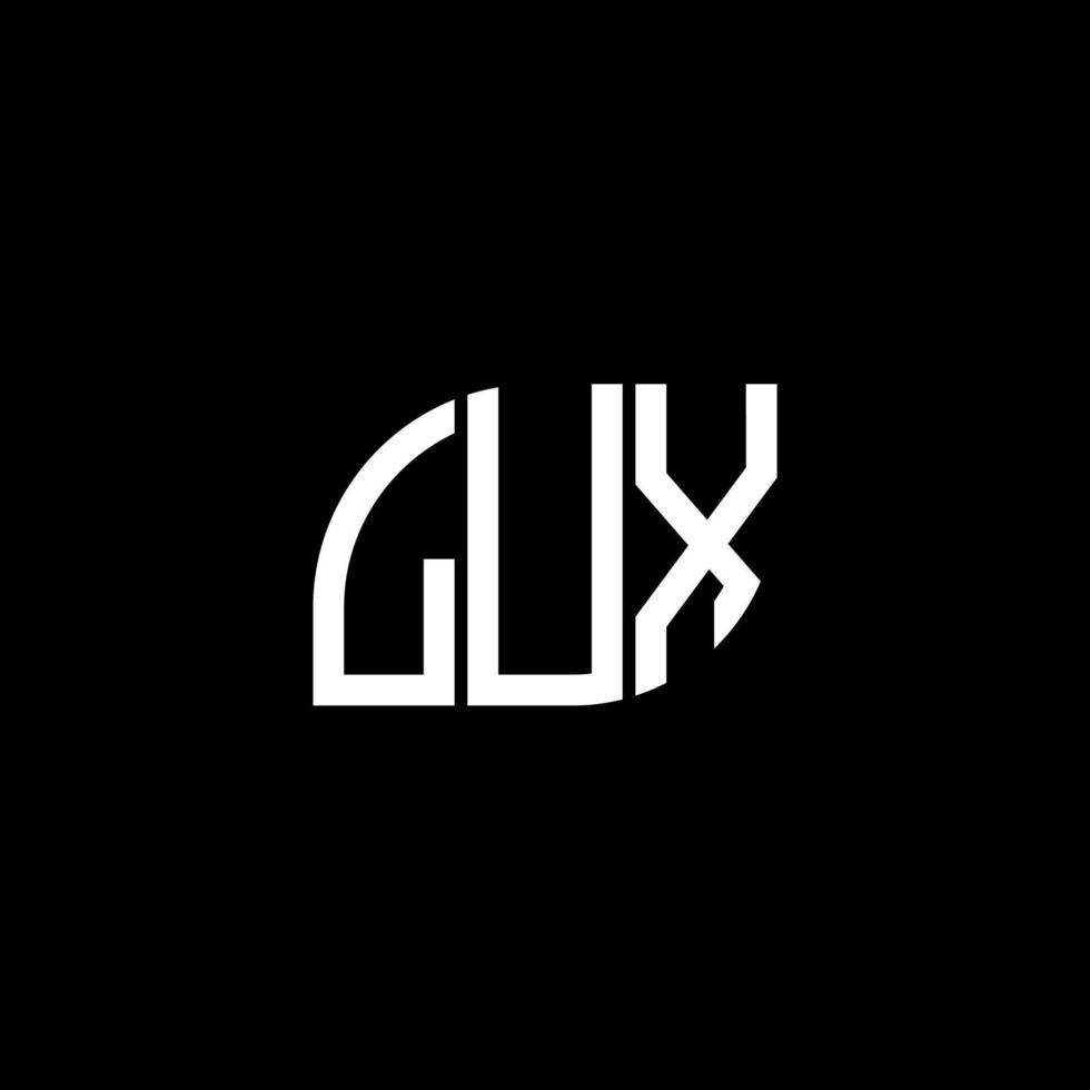Lux-Brief-Logo-Design auf schwarzem Hintergrund. lux kreative Initialen schreiben Logo-Konzept. Lux-Buchstaben-Design. vektor