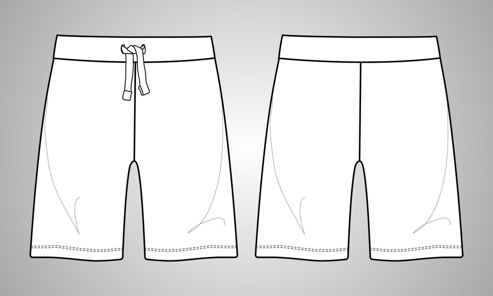 pojkar svett shorts byxor platt stil vektor illustration mall