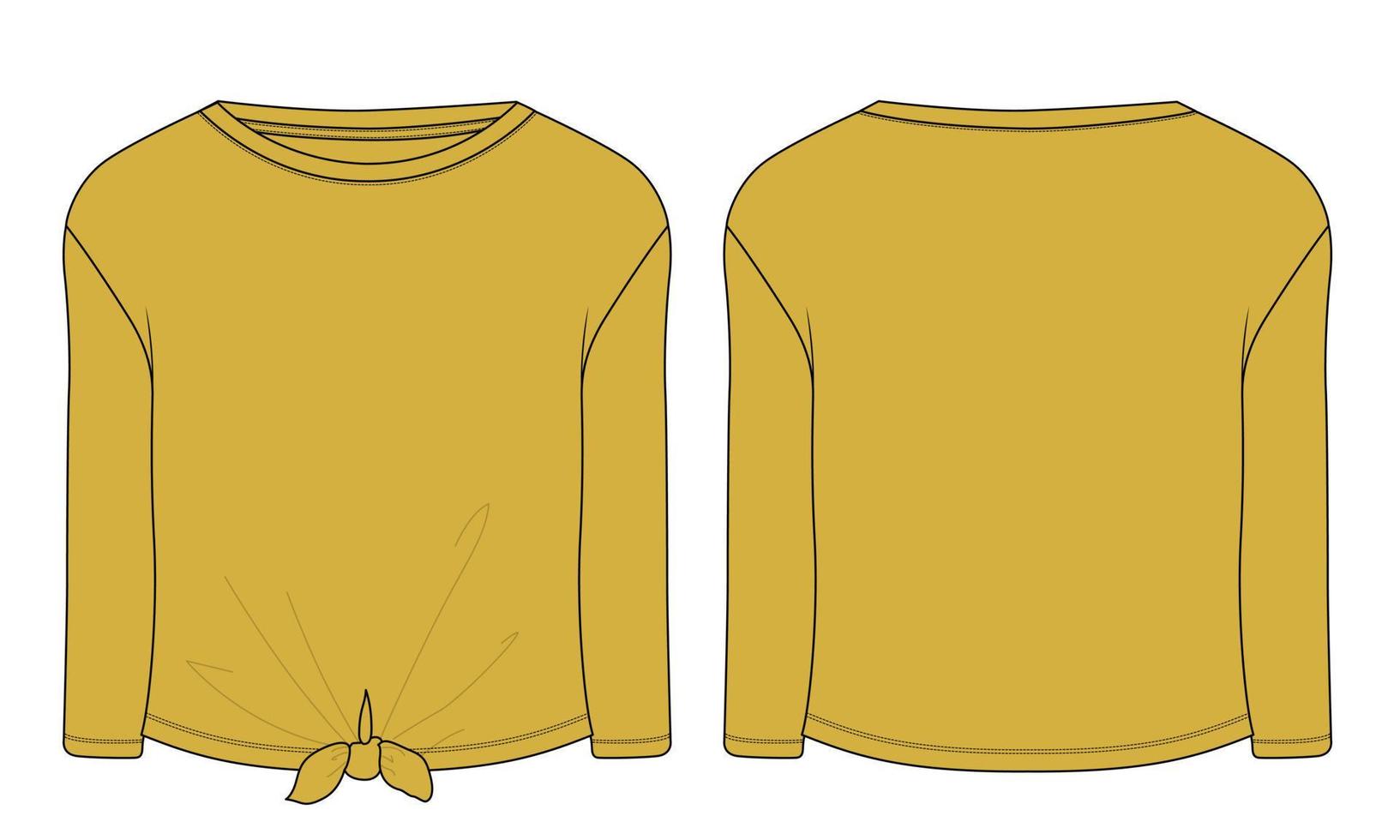 långärmad t-shirt toppar vektor illustration mall för damer