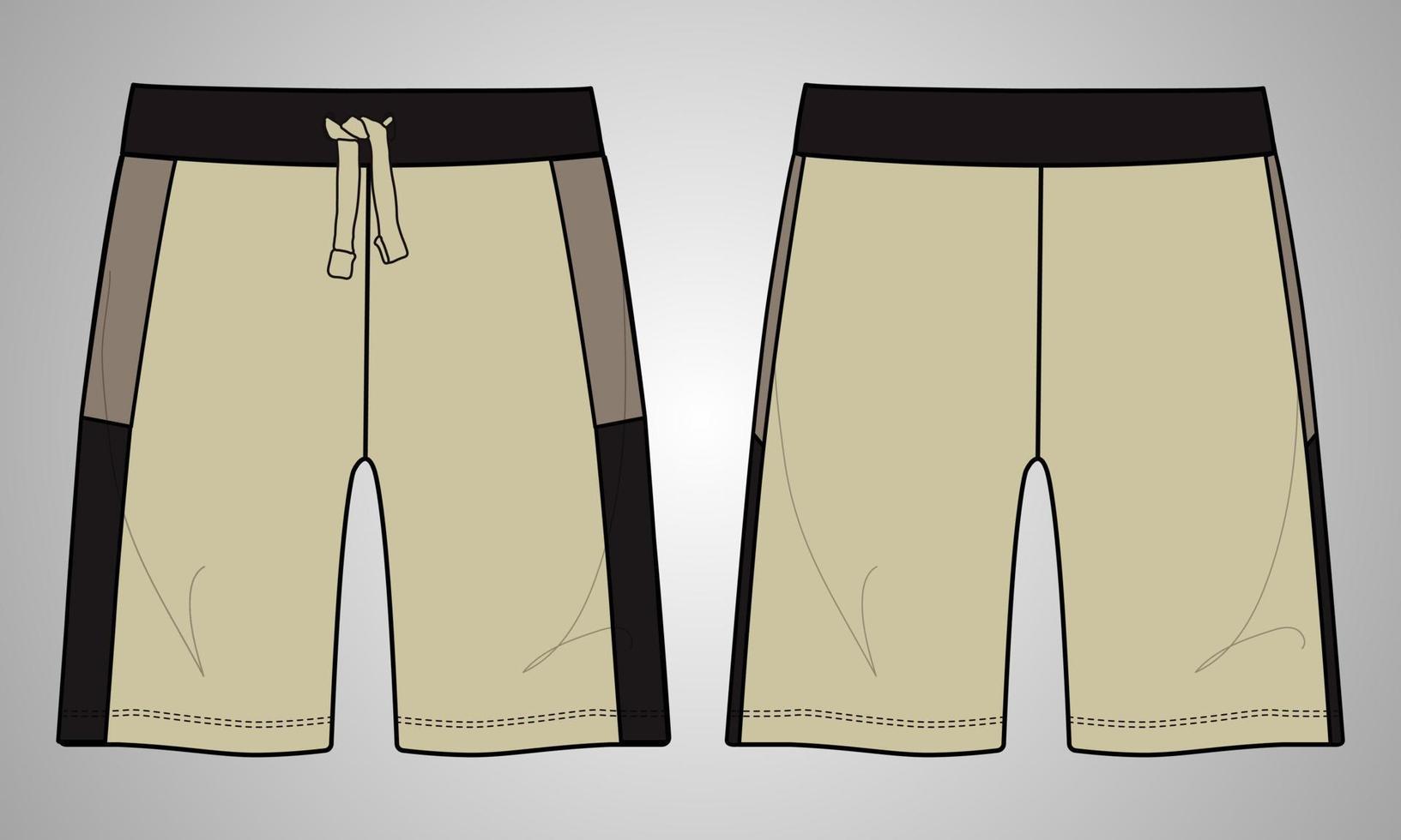 pojkar svett shorts byxor platt stil vektor illustration mall