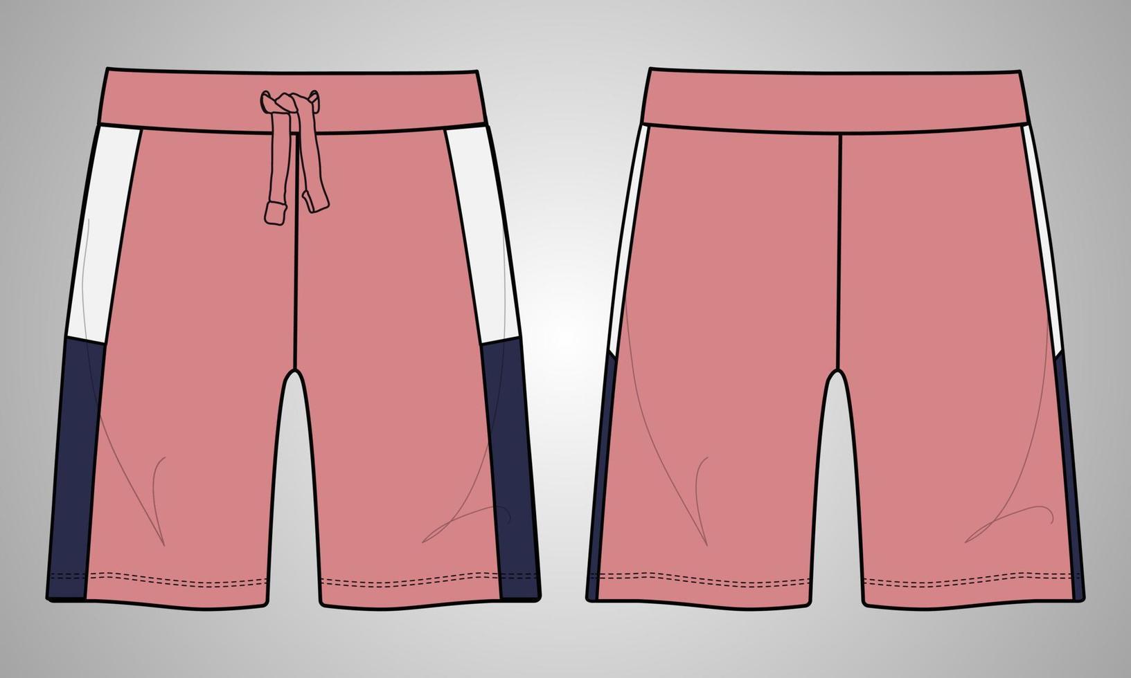 pojkar svett shorts byxor platt stil vektor illustration mall