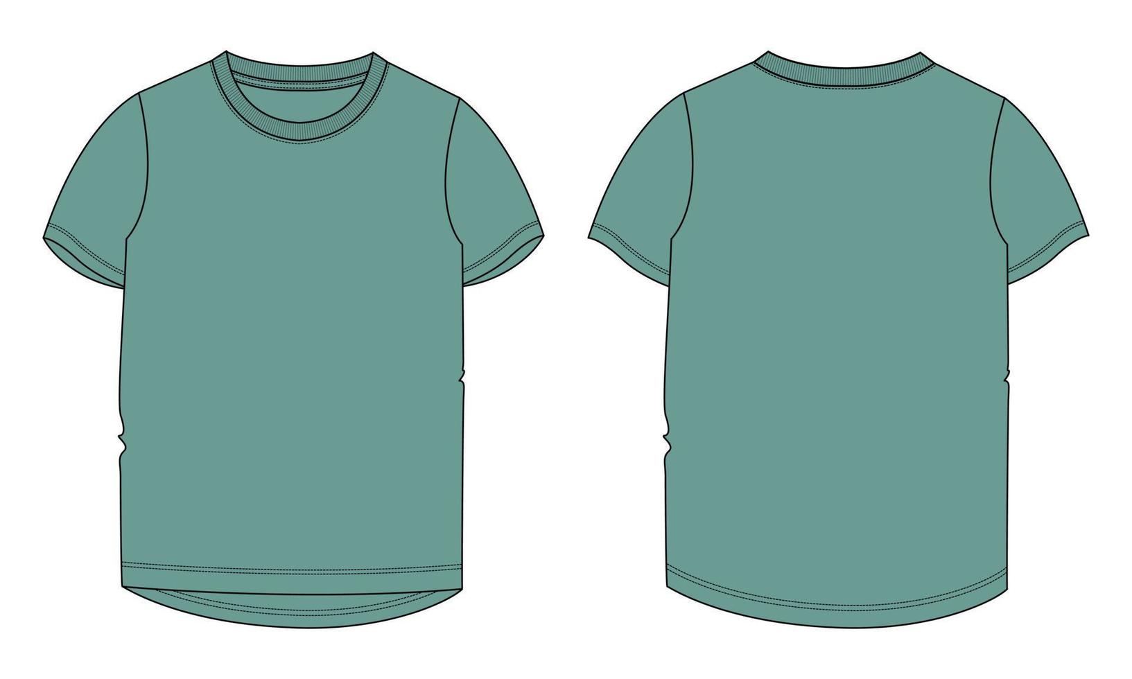 kortärmad t-shirt toppar tekniska mode lägenheter vektor illustration mall för damer