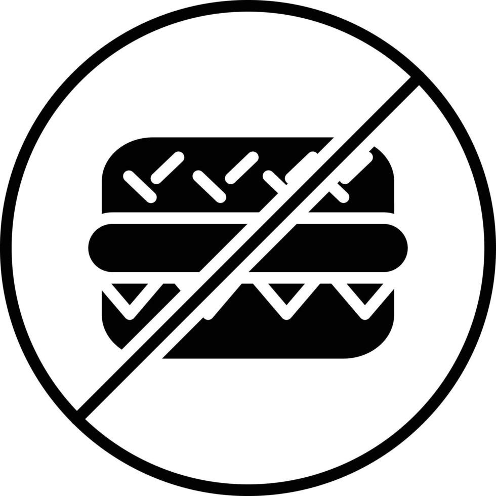 kein Essens-Glyphen-Symbol vektor