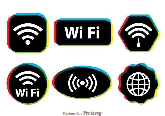 Flerfärgat Wifi-symbol vektor