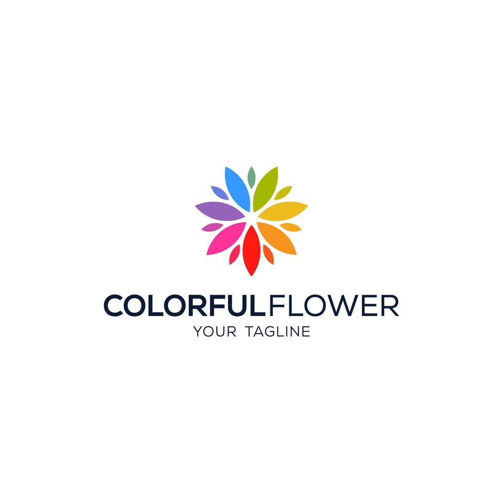 färgglad blomma logotyp, abstrakt blomma kreativa tecken och symboler vektor