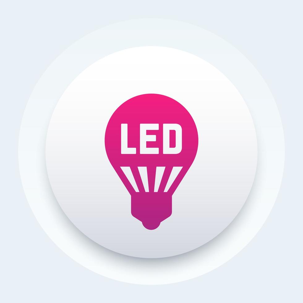 LED-Glühbirne, Lampenvektorsymbol vektor